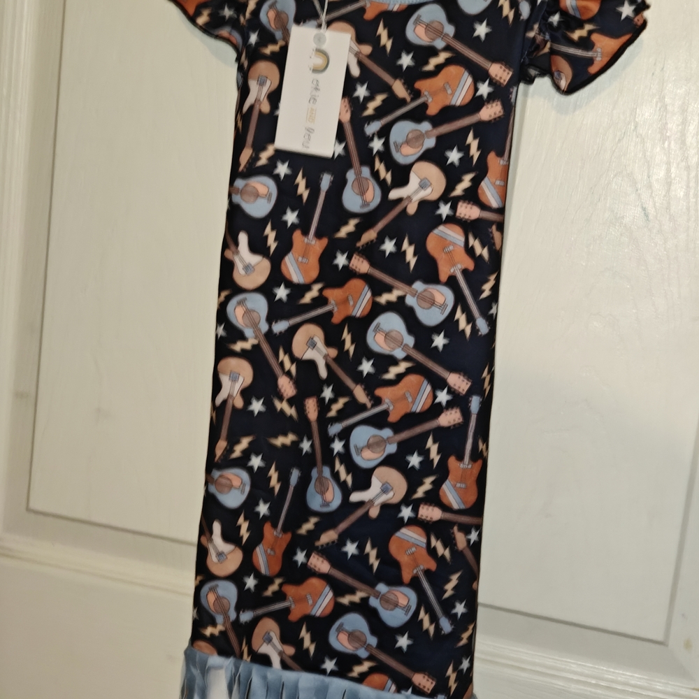 Kids Guitar Print Dress